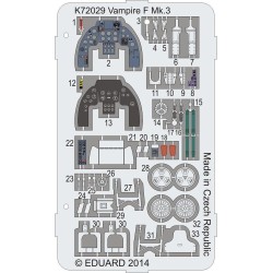 Vampire F Mk.3 Coloured photo-etched par