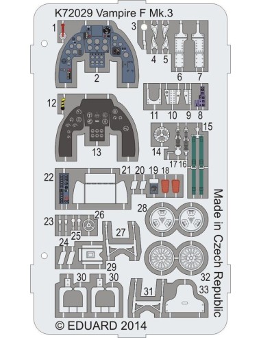 Vampire F Mk.3 Coloured photo-etched par