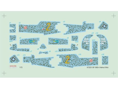Bf 109E-4 German Ace H. Wick Decal Motley Camo