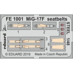 MiG-17F seatbelts STEEL for Hobby Boss