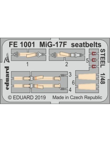 MiG-17F seatbelts STEEL for Hobby Boss