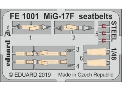 MiG-17F seatbelts STEEL for Hobby Boss