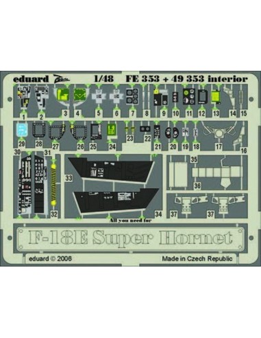 F-18E Super Hornet interior Für Hasegawa Bausatz.