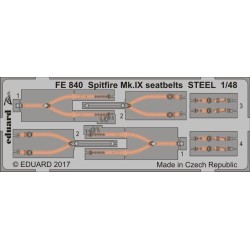 Spitfire Mk.IX seatbelts STEEL f.Eduard