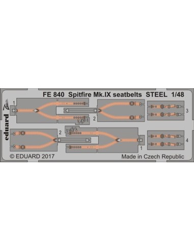 Spitfire Mk.IX seatbelts STEEL f.Eduard