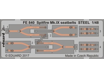 Spitfire Mk.IX seatbelts STEEL f.Eduard