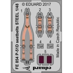 P-51D seatbelts STEEL for Airfix
