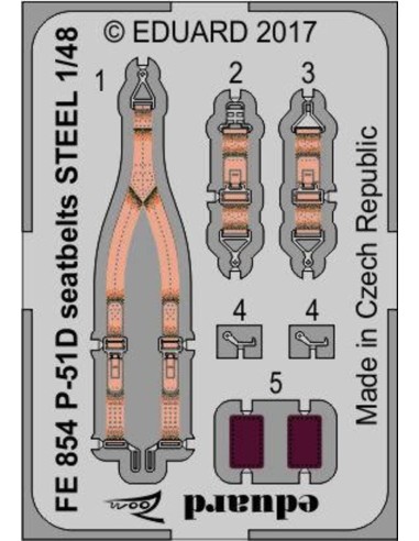 P-51D seatbelts STEEL for Airfix