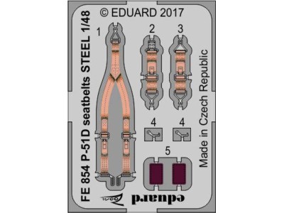 P-51D seatbelts STEEL for Airfix