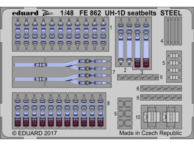 UH-1D seatbelts STEEL for Kitty Hawk