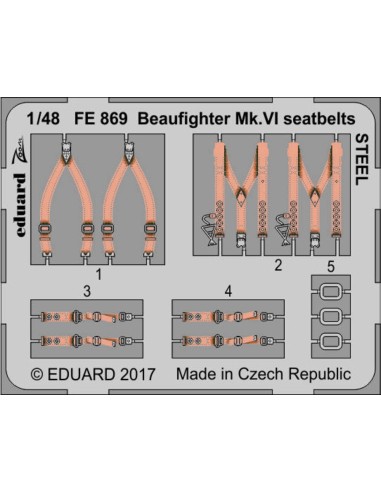 Beaufighter Mk.VI seatbelts STEEL f.Tami
