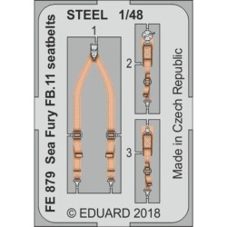 Sea Fury FB.11 seatbelts STEEL f.Airfix