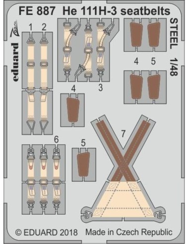 He 111H-3 seatbelts STEEL for ICM