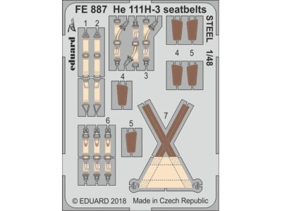 He 111H-3 seatbelts STEEL for ICM