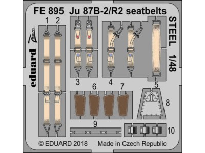 Ju 87B-2/R2 seatbelts STEEL for Airfix