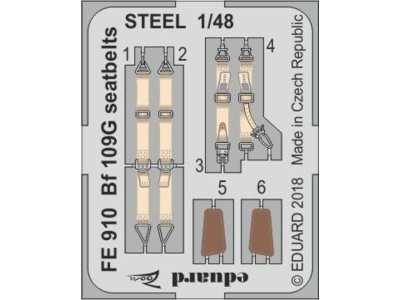 Bf 109G seatbelts STEEL for Eduard