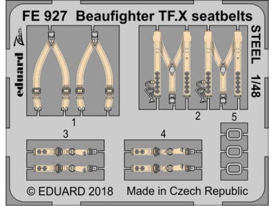 Beaufighter TF.X seatbelts STEEL f.Revell