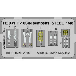 F-16C/N seatbelts STEEL for Tamiya