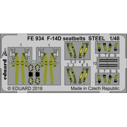 F-14D seatbelts STEEL for Tamiya