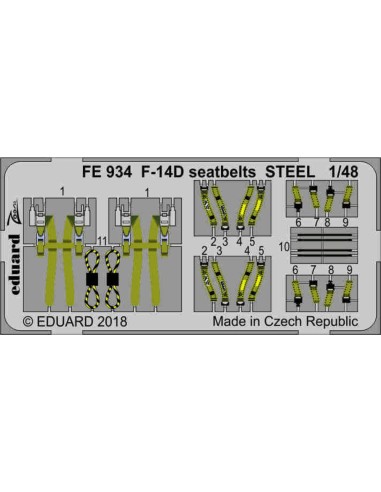 F-14D seatbelts STEEL for Tamiya