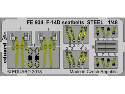 F-14D seatbelts STEEL for Tamiya