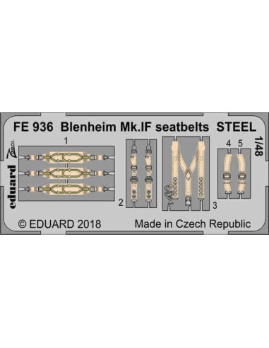 Blenheim Mk.IF seatbelts STEEL for Airfi