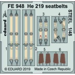 He 219 seatbelts STEEL for Tamiya