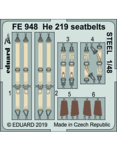 He 219 seatbelts STEEL for Tamiya