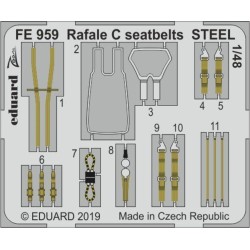 Rafale C seatbelts STEEL for Revell