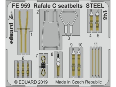 Rafale C seatbelts STEEL for Revell