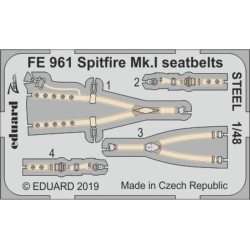 Spitfire Mk.I seatbelts STEEL f. Tamiya