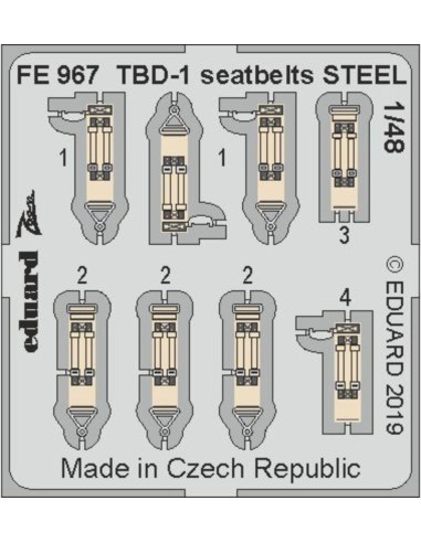 TBD-1 seatbelts STEEL f.Great WAll Hobby