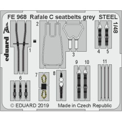Rafale C seatbelts grey STEEL f.Revell