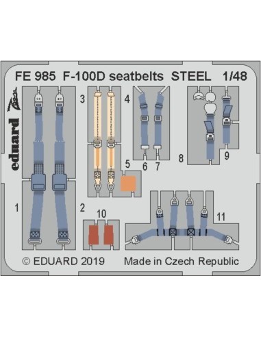 F-100D seatbelts STELL for Trumpeter
