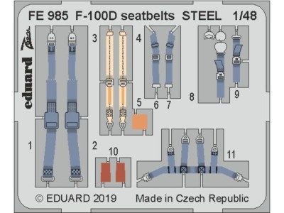 F-100D seatbelts STELL for Trumpeter