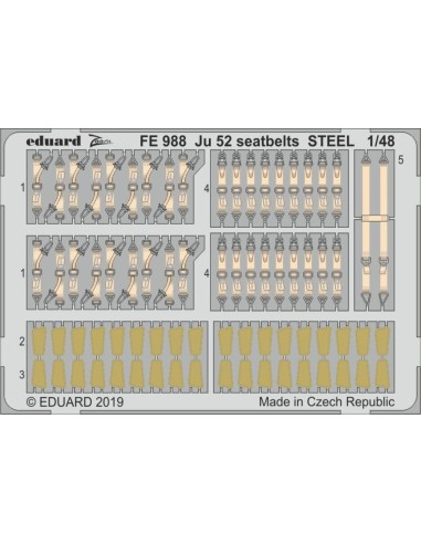 Ju 52 seatbelts STEEL for Revell