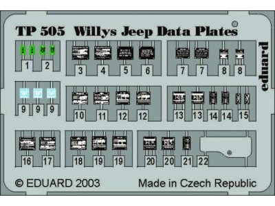 Willys Jeep Data plates