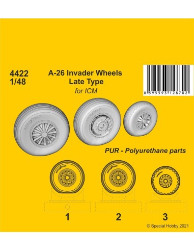 A-26 Invader Wheels Late Type / for ICM kit
