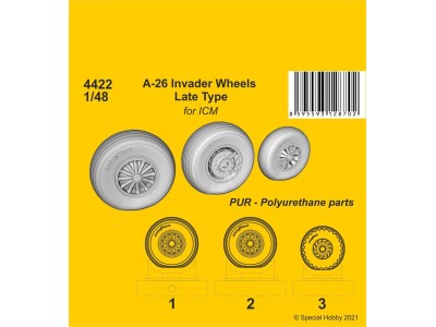 A-26 Invader Wheels Late Type / for ICM kit