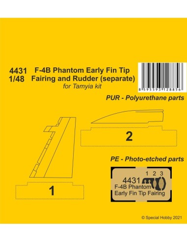 F-4B Phantom Early Fin Tip Fairing and Rudder...