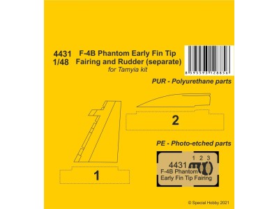 F-4B Phantom Early Fin Tip Fairing and Rudder (separate)