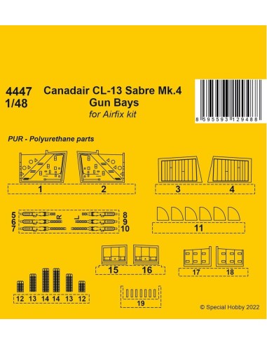 Canadair CL-13 Sabre Mk.4 Gun Bays 1/48 / for...
