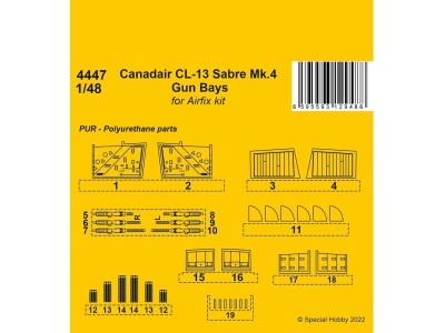 Canadair CL-13 Sabre Mk.4 Gun Bays 1/48 / for Airfix kit
