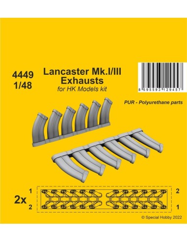 Lancaster Mk.I/III Exhausts 1/48 / for HK...