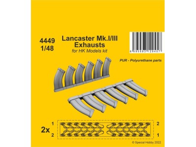 Lancaster Mk.I/III Exhausts 1/48 / for HK Models kit
