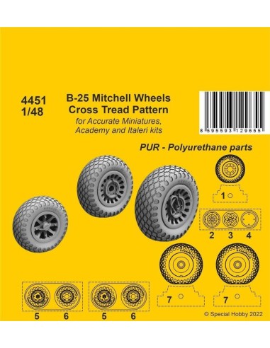 B-25 Mitchell Wheels/ Cross Tread Pattern