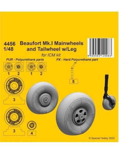 Beaufort Mk.I Mainwheels and Tailwheel w/Leg