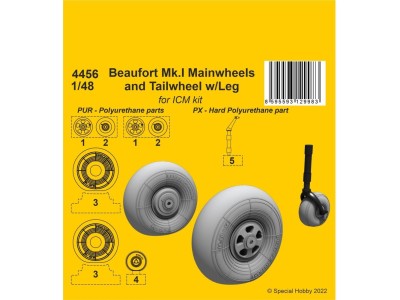 Beaufort Mk.I Mainwheels and Tailwheel w/Leg