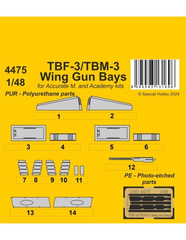 TBF-3/TBM-3 Wing Gun Bays 1/48 / for...