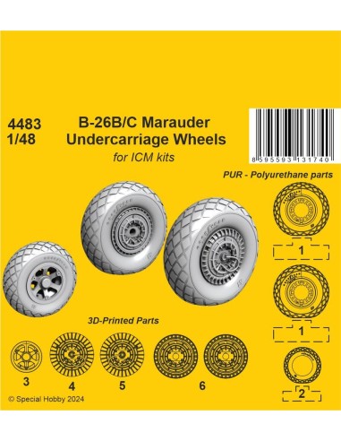 B-26B/C Marauder Undercarriage Wheels  / for...